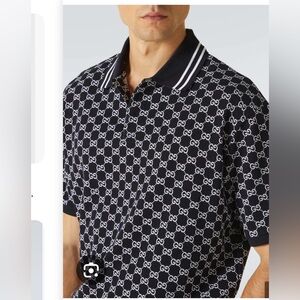 Gucci Black & White GG Monogram Polo